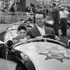 Disneyland Autopia, December 1957 with Steve Allen